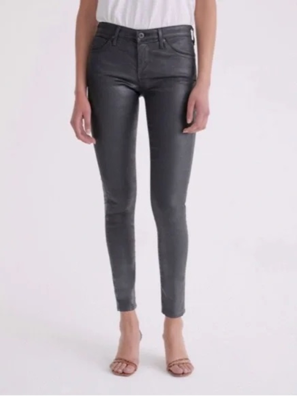 Adriano goldschmeid Black Coated shiny Skinny Jeans